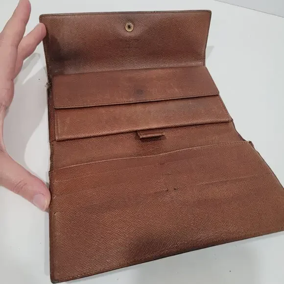 Louis Vuitton Monogram Porte Tresor Long Wallet Trifold Envelope Brown Large - Picture 3 of 15